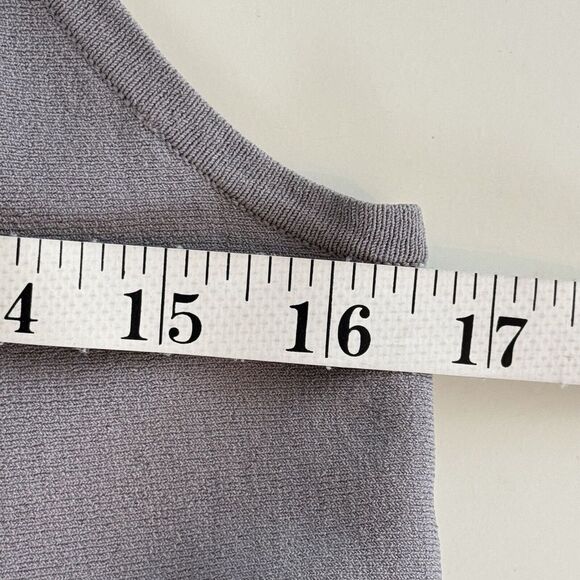Milly Mock Neck Top Gray Sleeveless A Line Swing Knit Size Small Minimalist - Picture 5 of 8